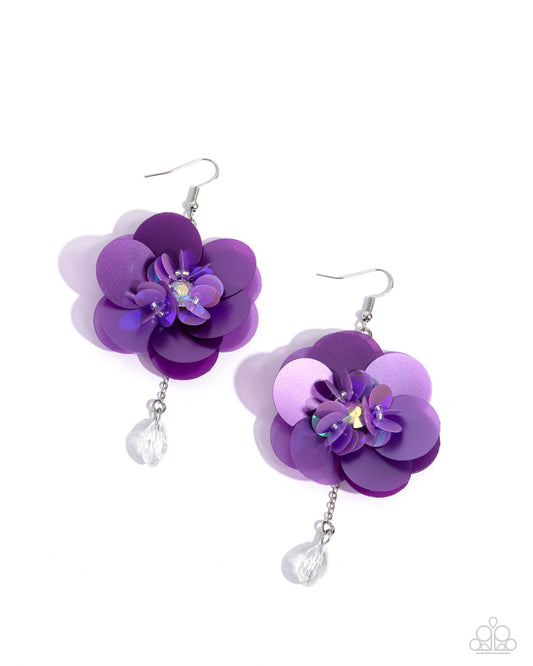 Oversized Opulence - Purple - Paparazzi Earrings