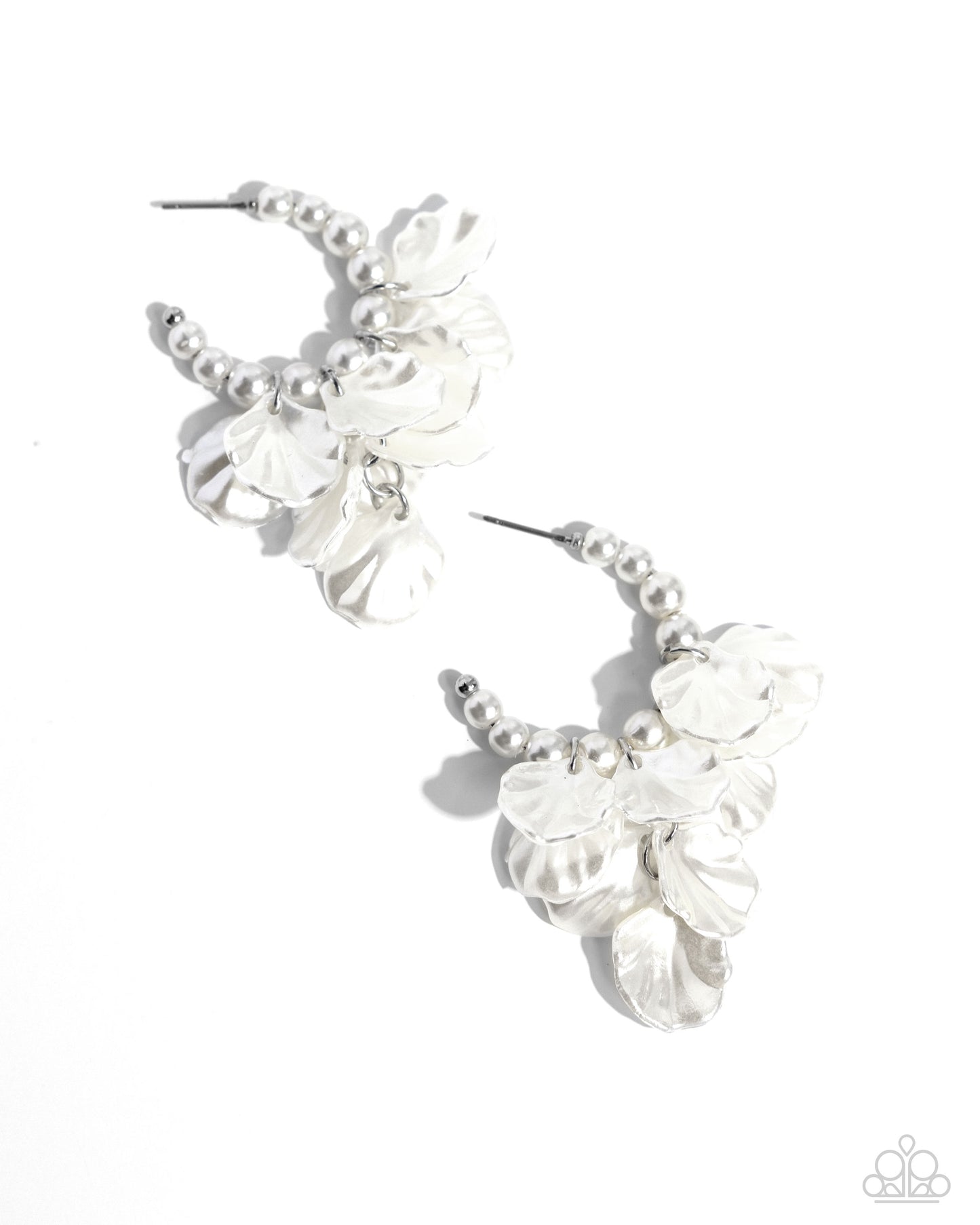 Frilly Feature - White - Paparazzi Earrings