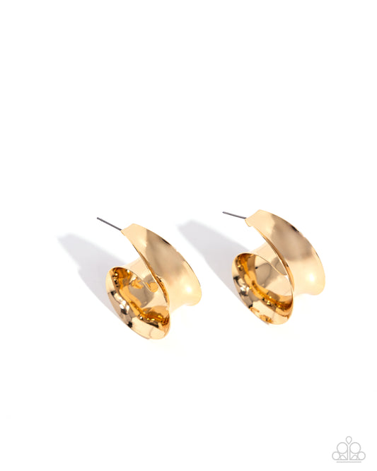 Curly Cadence - Gold - Paparazzi Earrings