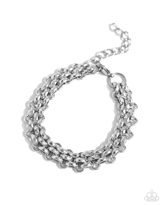 Interlocked Independence - Silver Paparazzi Urban Bracelet