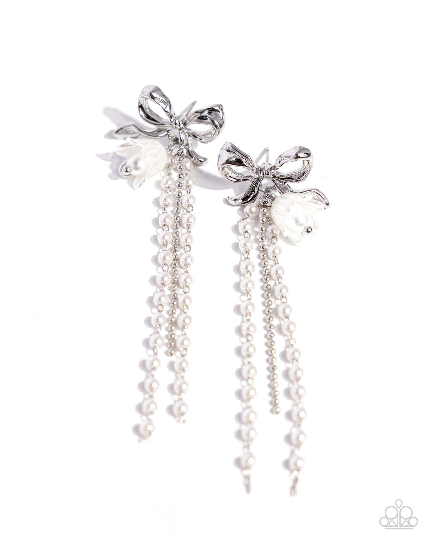 Garden Gain - White - Paparazzi Earrings