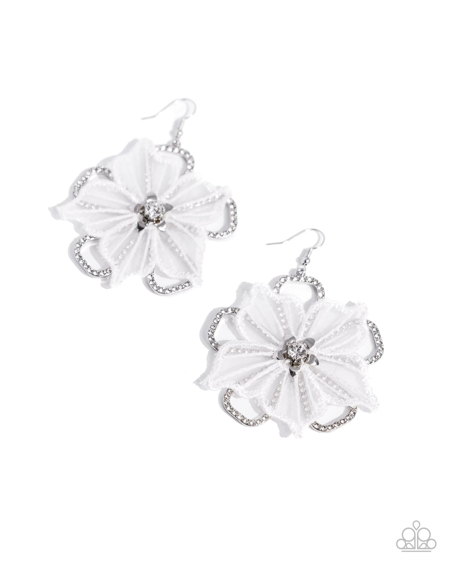 Refined Recognition - White - Paparazzi Earrings