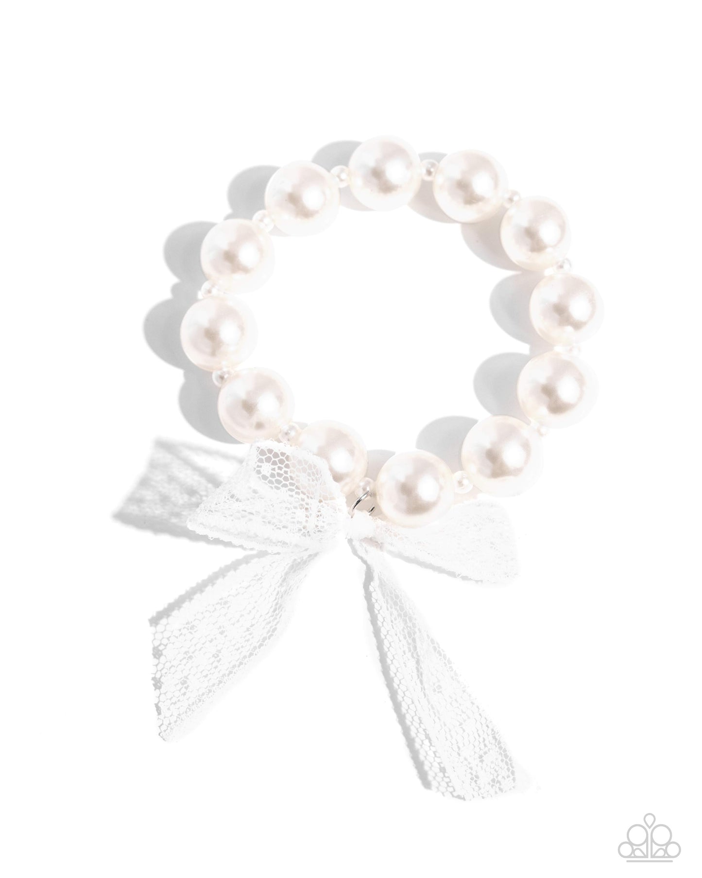 Girly Glam - White - Paparazzi Bracelet