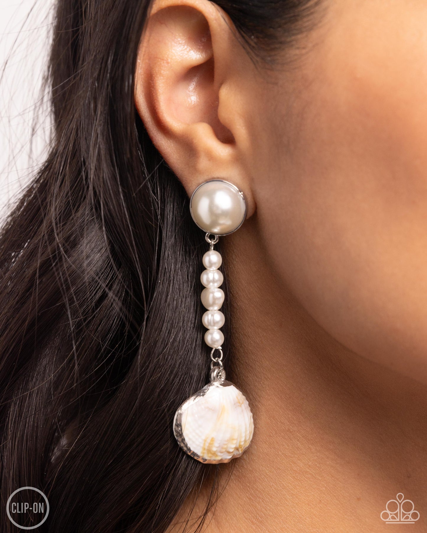 Oceanic Occasion - White - Paparazzi Earrings