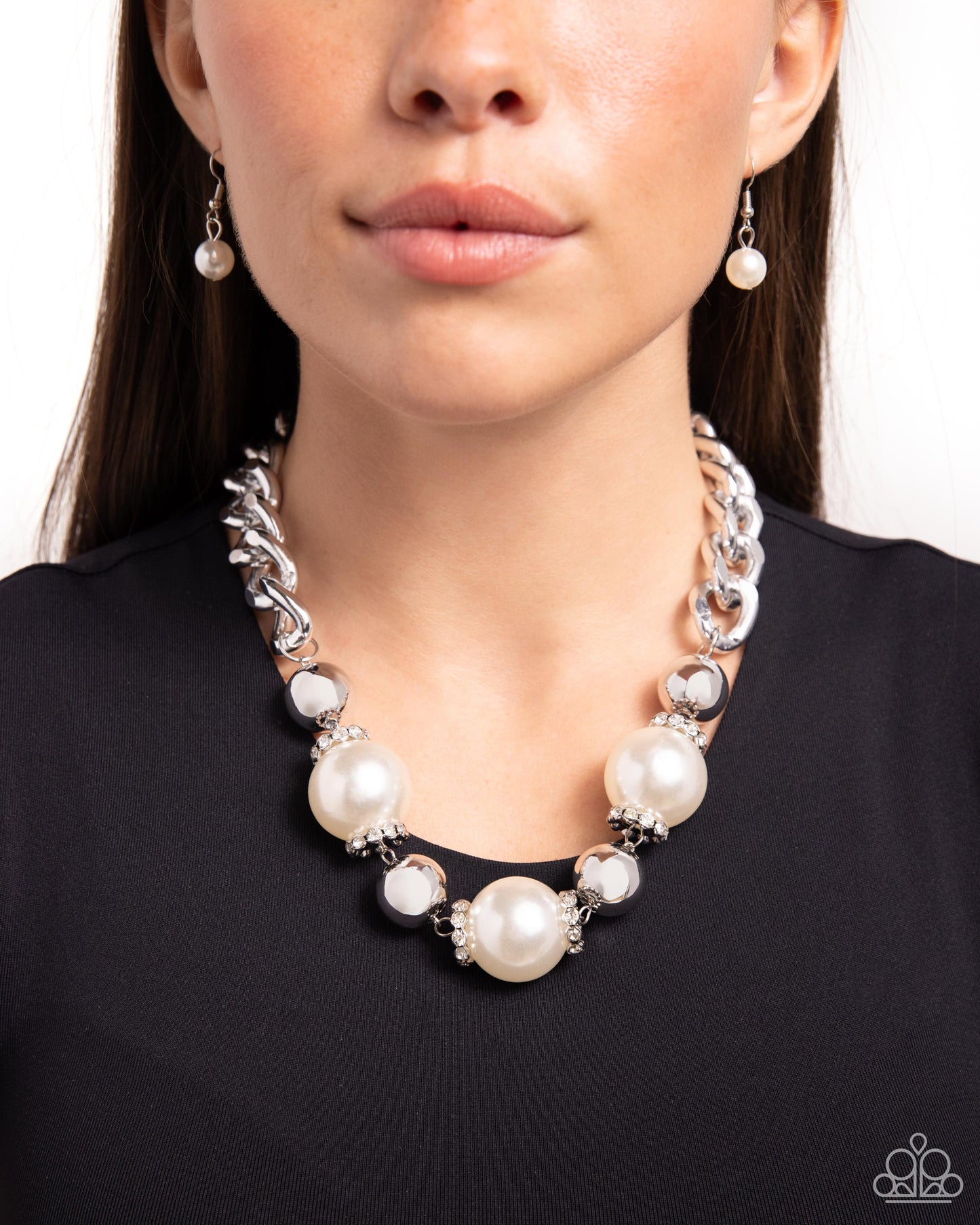 Generously Glossy - White - Paparazzi Necklace