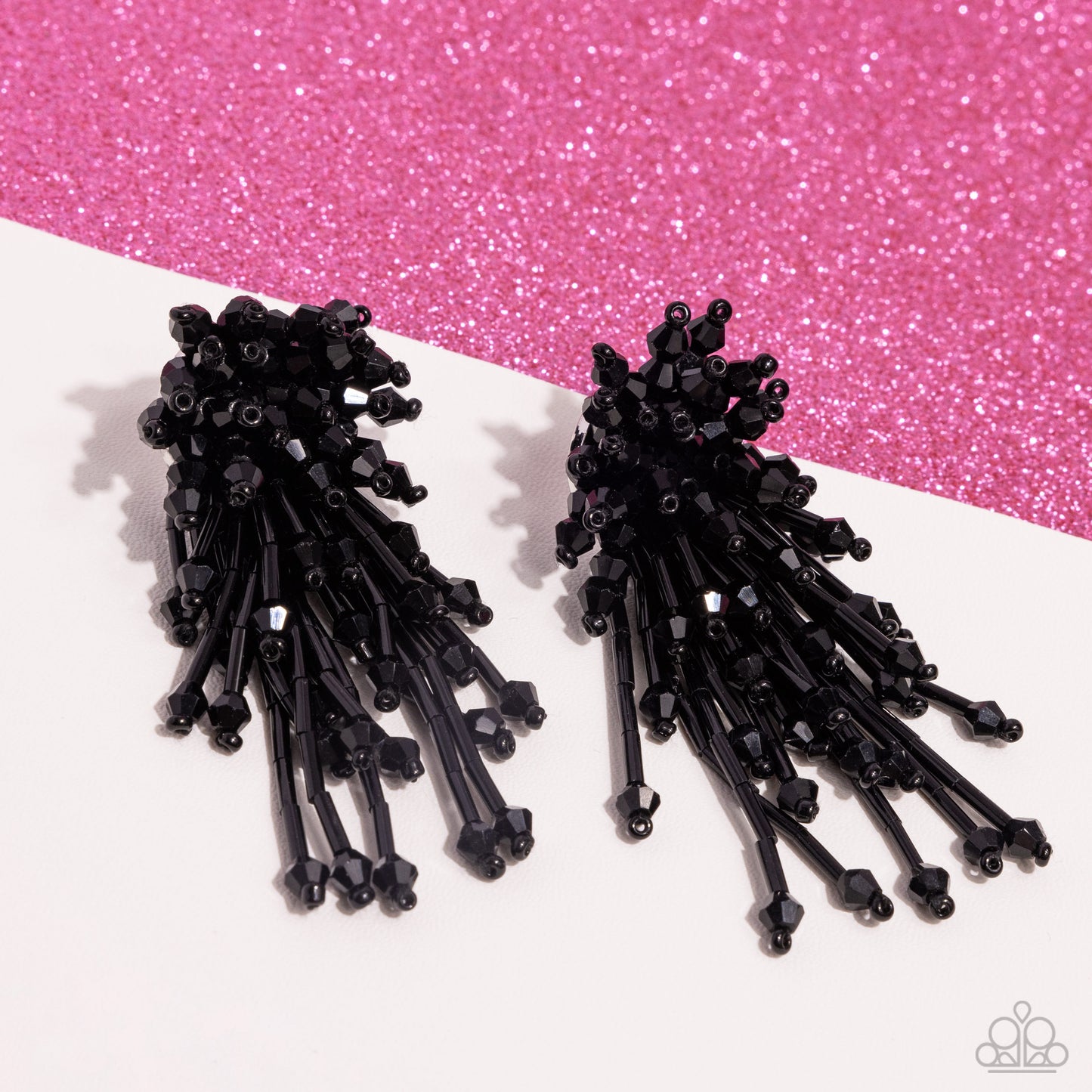 Congratulatory Charm - Black - Paparazzi Earrings