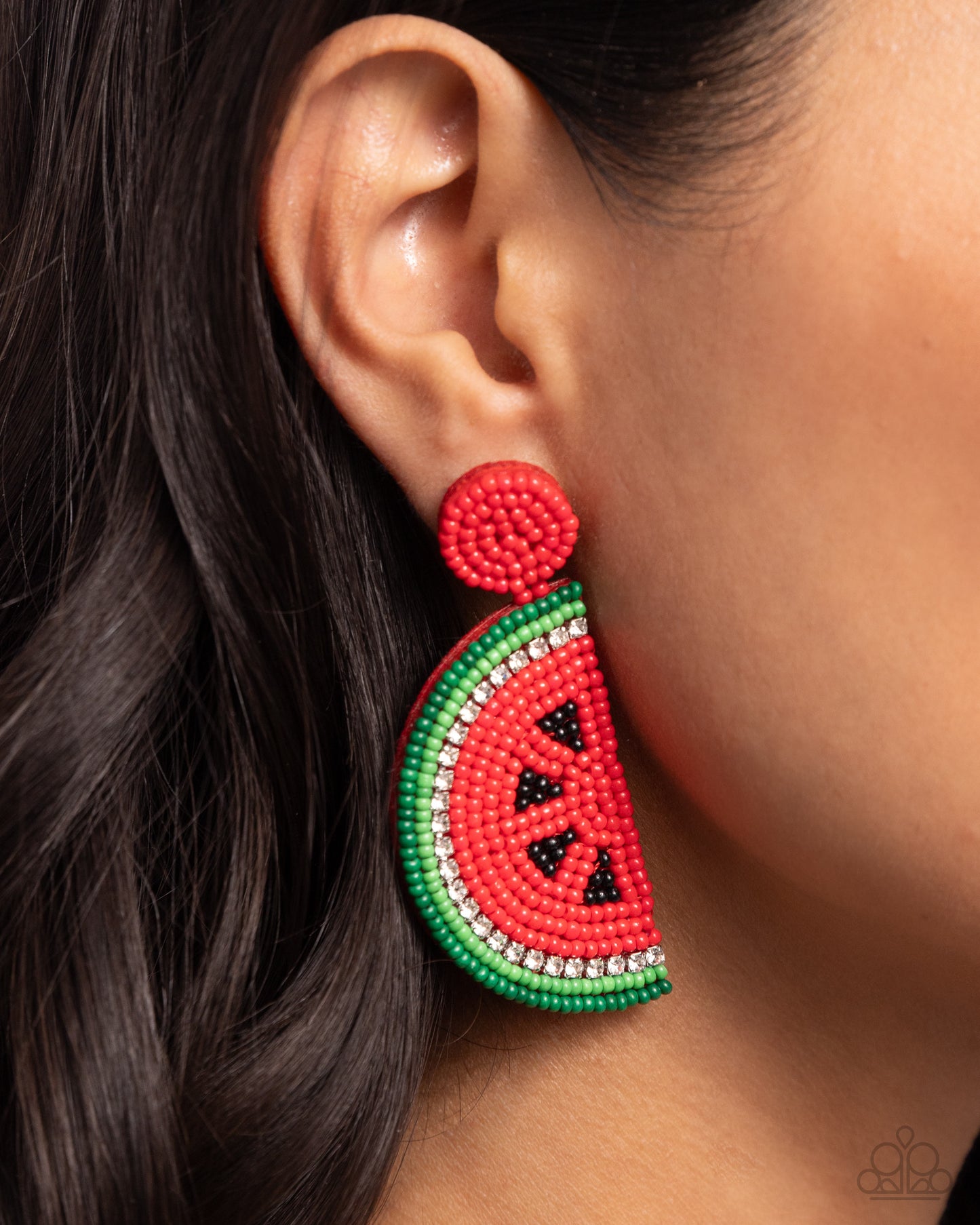 Watermelon Welcome - Red - Paparazzi Earrings