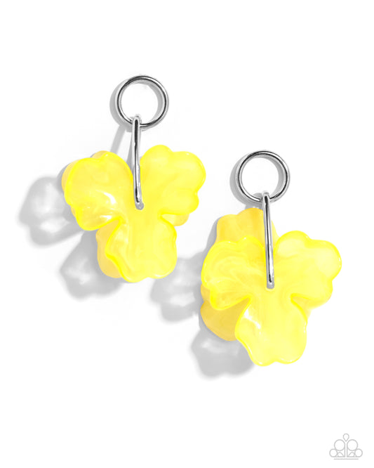 Glassy Garden - Yellow - Paparazzi Earrings