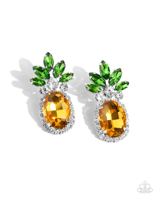 Prismatic Pineapple - Yellow - Paparazzi Earrings