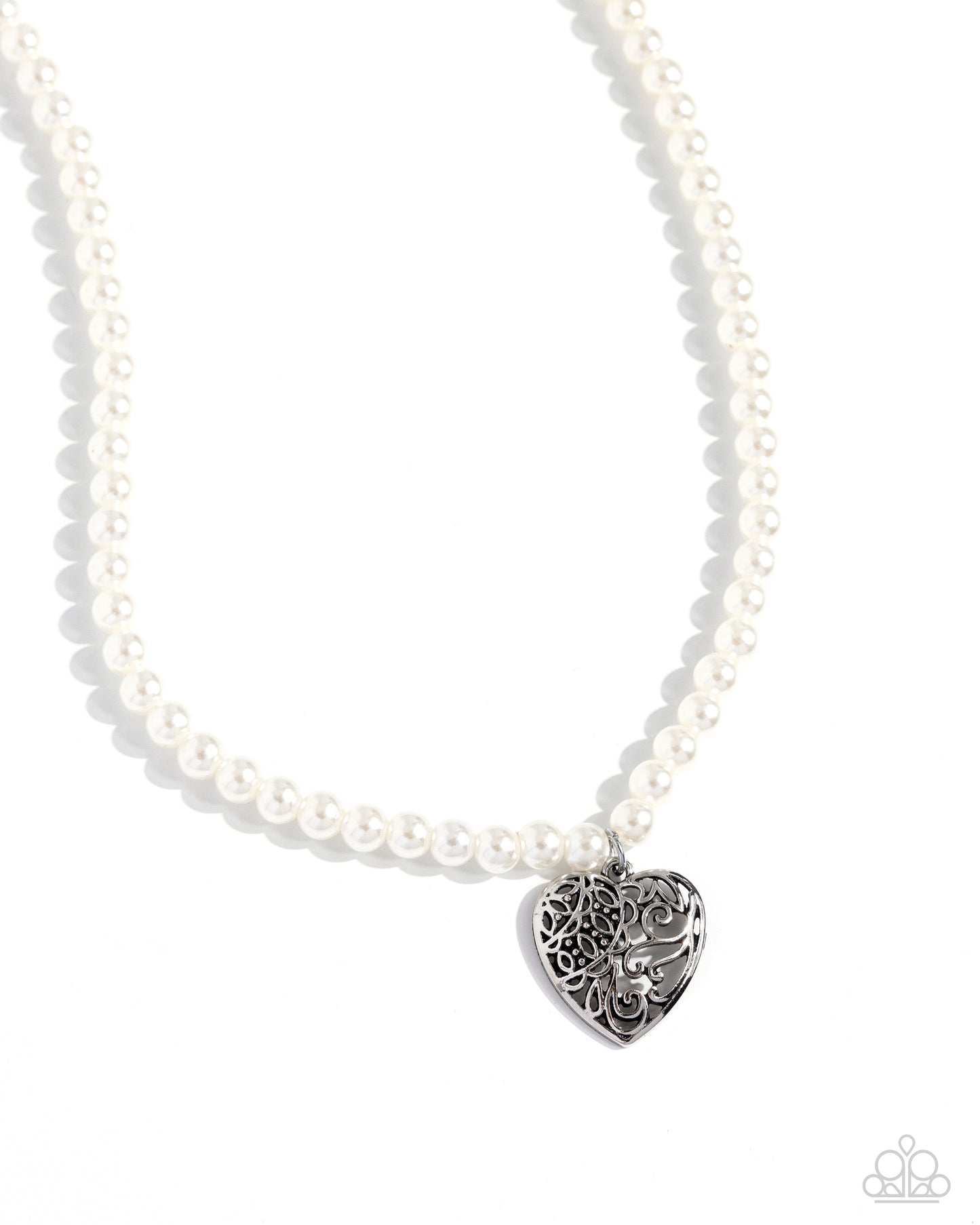 Filigree Infatuation - White - Paparazzi Necklace