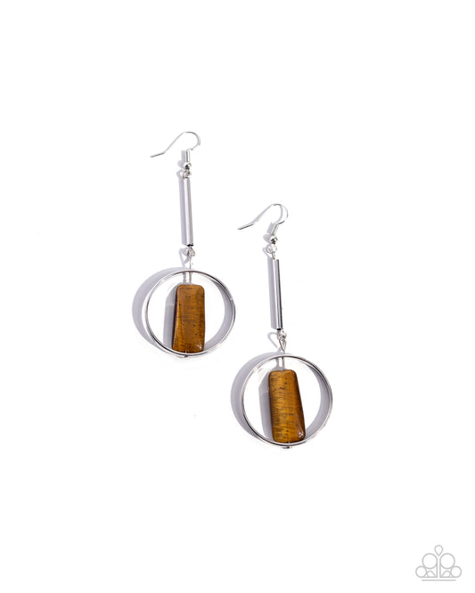 Serendipitous Stones - Brown -Paparazzi Earrings