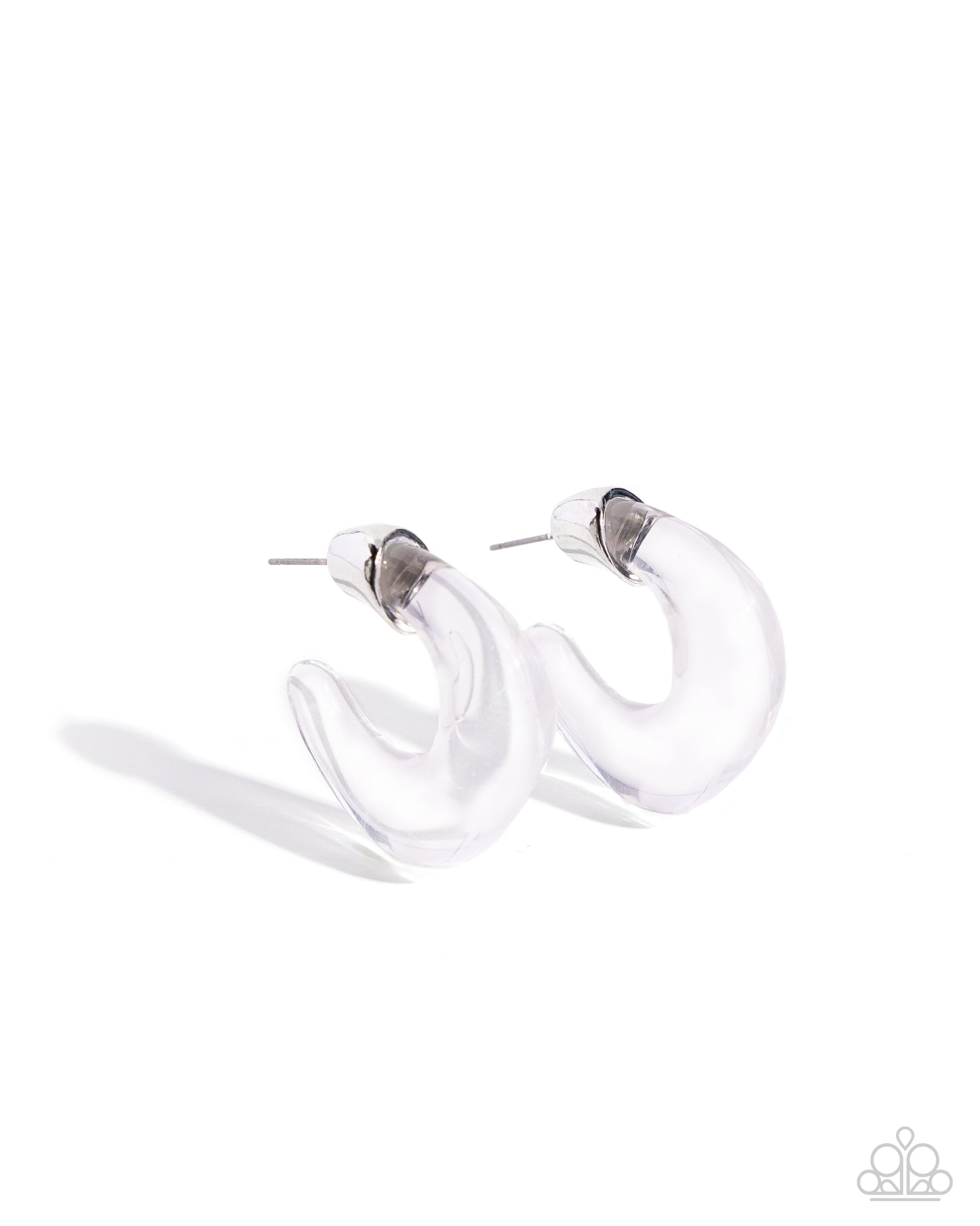 Clear Charm - White - Paparazzi Earrings