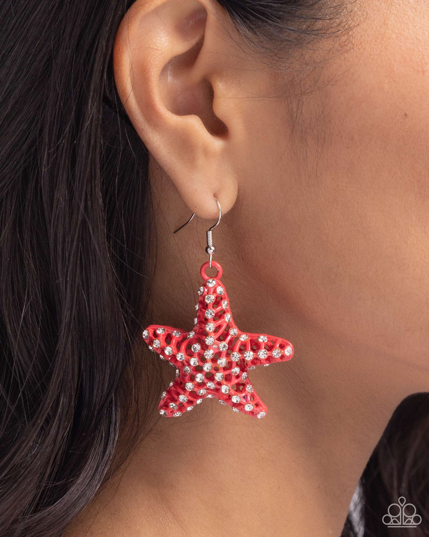 Skilled Starfish - Orange -Paparazzi Earrings