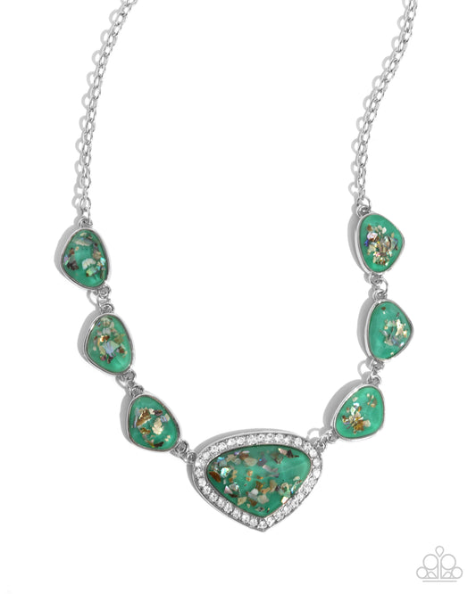 Discreet Dazzle - Green - Paparazzi Necklace