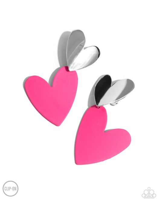 Romantic Occasion - Pink Paparazzi Clip Ons Earrings