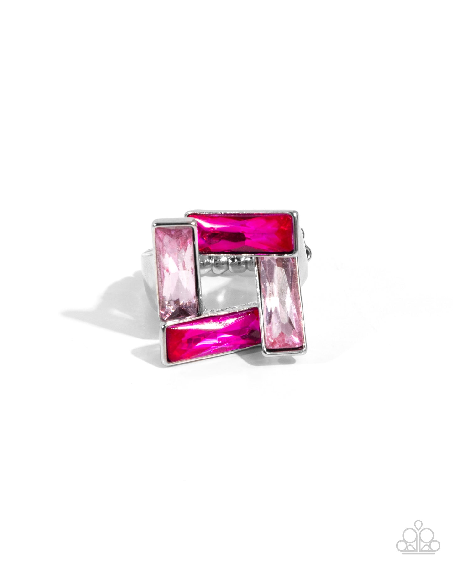 Sinuous Square - Pink - Paparazzi Ring