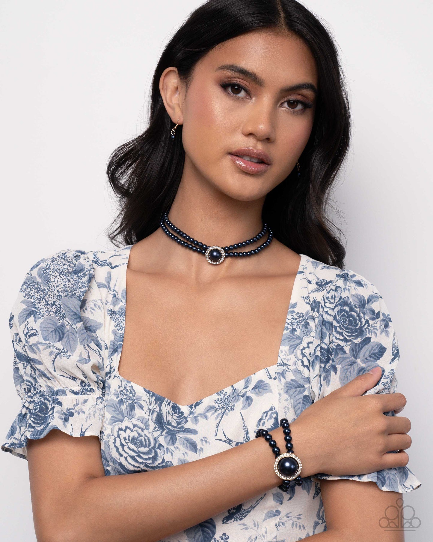 Valuable Verdict - Blue Necklace and Valuable Victor - Blue Bracelet Set