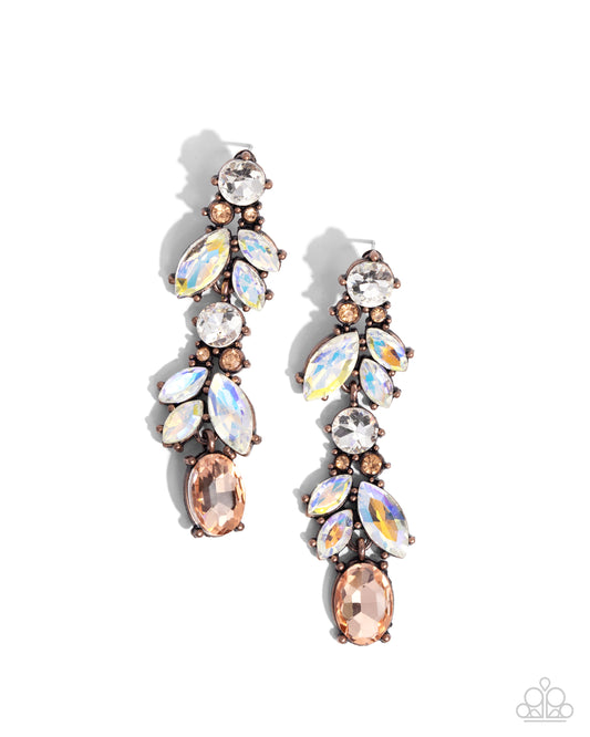 Dancing Debut - Copper - Paparazzi Earrings