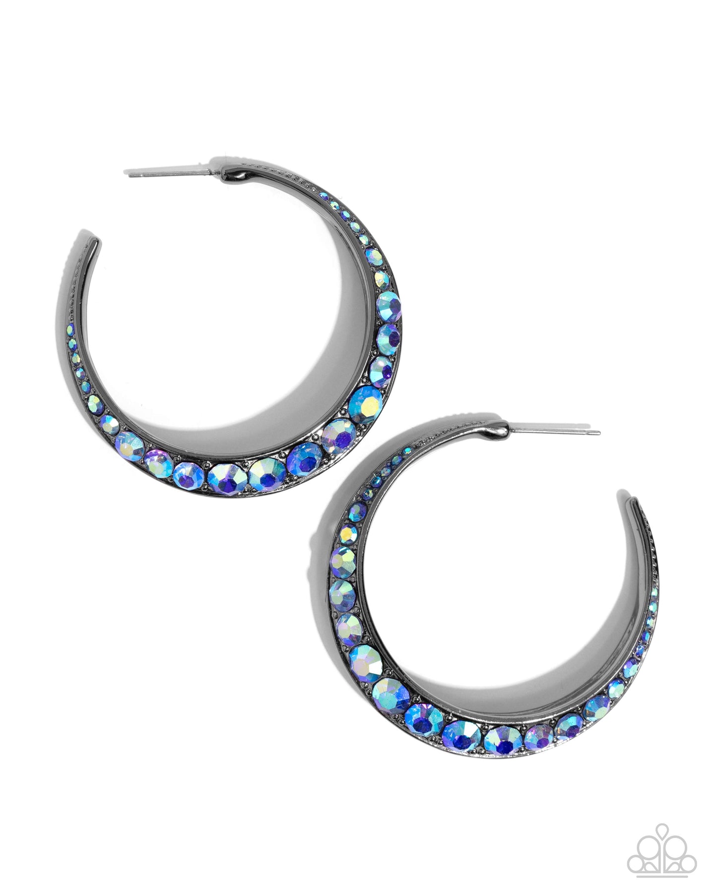 Embedded Edge - Blue - Paparazzi Earrings