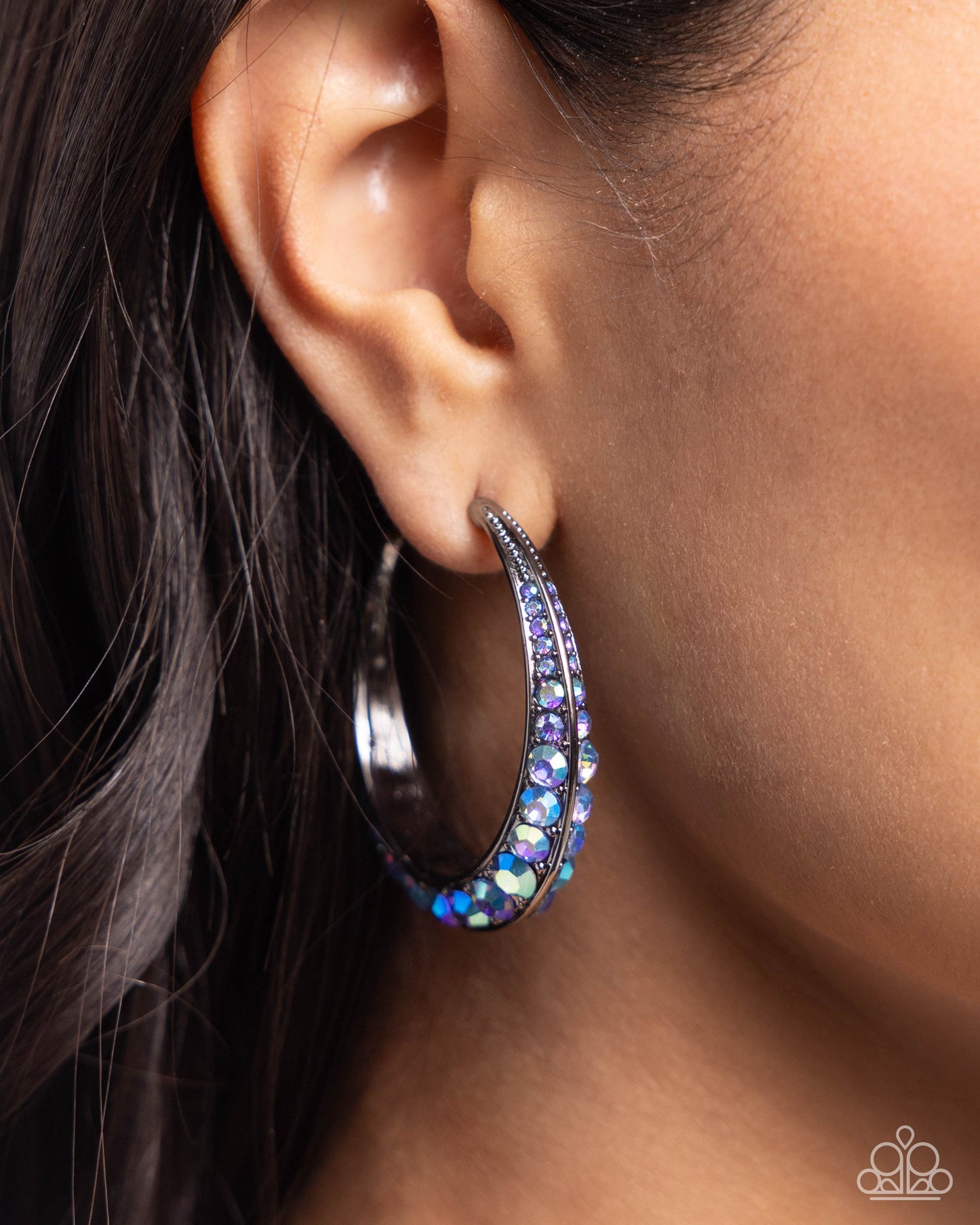 Embedded Edge - Blue - Paparazzi Earrings