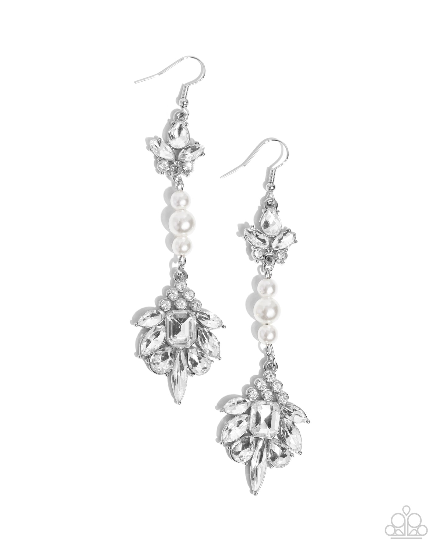 Considerable Captivation - White - Paparazzi Earrings