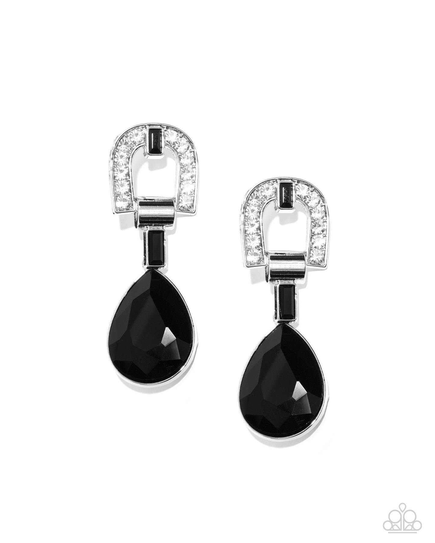 In ARCHING Order - Black - Paparazzi Earrings