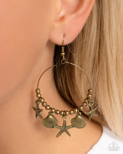 Coastal Conversation - Brass - Paparazzi Earrings