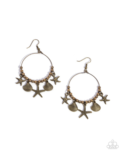 Coastal Conversation - Brass - Paparazzi Earrings