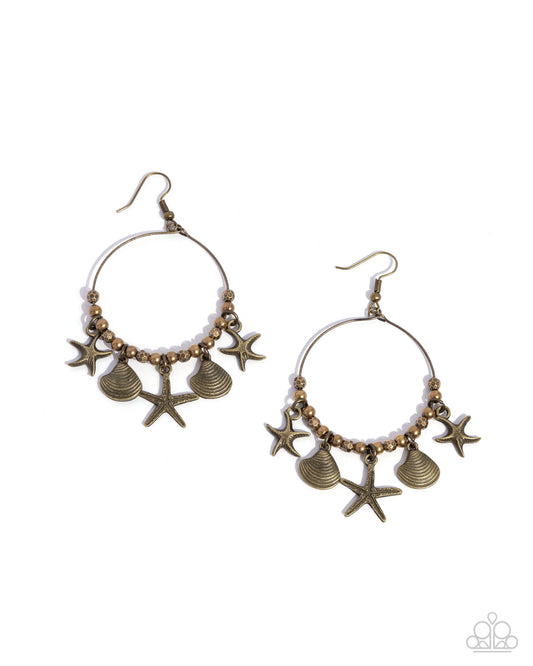 Coastal Conversation - Brass - Paparazzi Earrings
