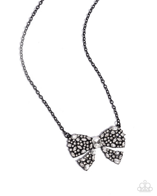 Bewitching Bow - Black - Paparazzi Necklace