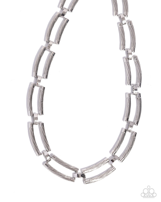 Technical Texture - Silver - Paparazzi Necklace