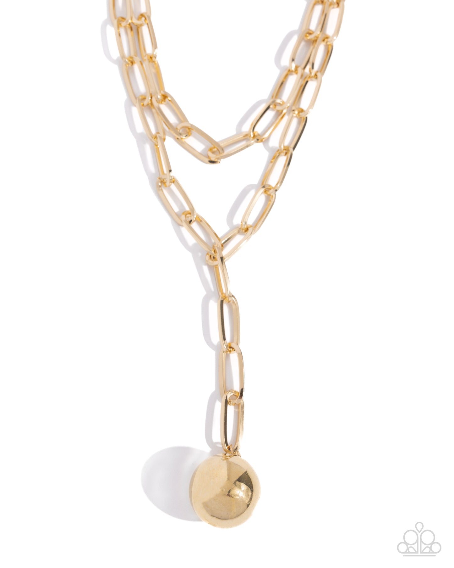 Balancing Ball - Gold - Paparazzi Necklace