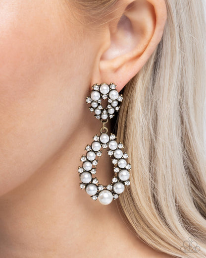 Dapper Debut - Brass - Paparazzi Earrings