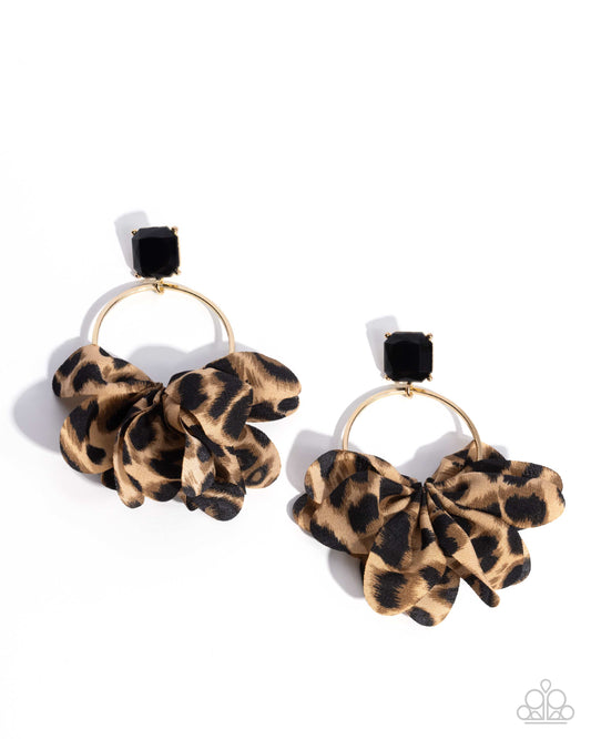 Charming Cheetah - Gold - Paparazzi Earrings