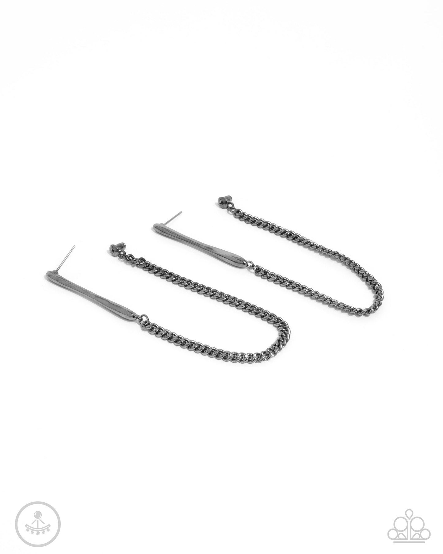 Trenchant Tease - Black - Paparazzi Earrings