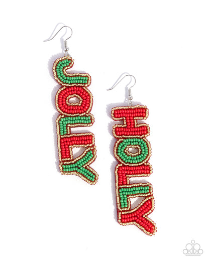 Jolly Holiday - Multi - Paparazzi Earrings