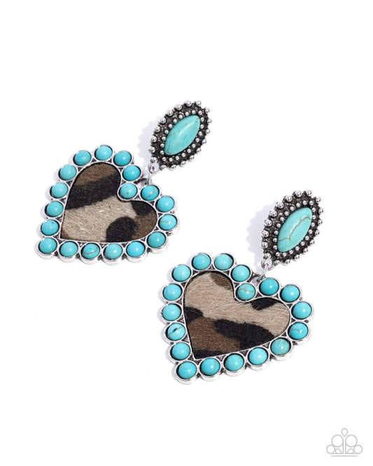 Whimsical Wrangler - Blue - Paparazzi Earrings