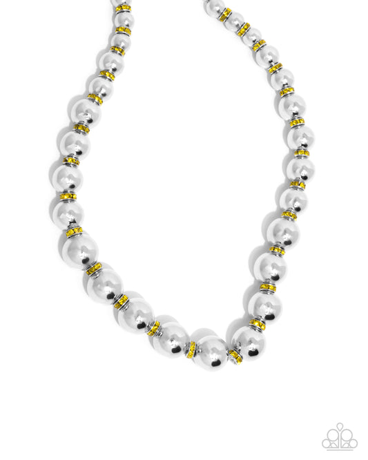 Color Closeness - Yellow - Paparazzi Necklace