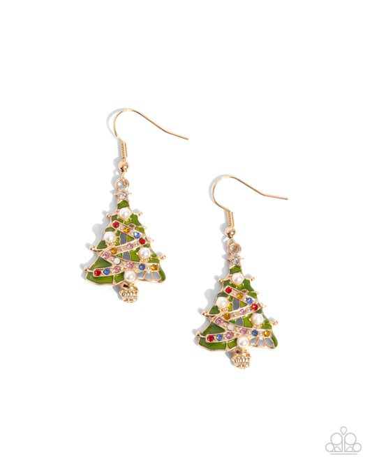 O Christmas Tree - Multi - Paparazzi Earrings