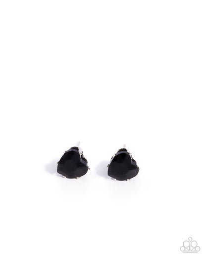 Sweetheart Stunner - Black - Paparazzi Earrings