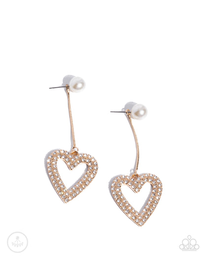 Valentines Vision - Gold - Paparazzi Earrings