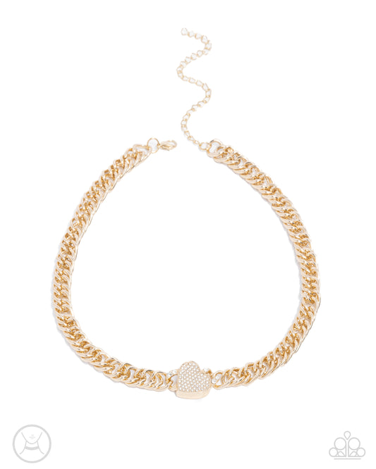 Endearing Edge - Gold - Paparazzi Necklace