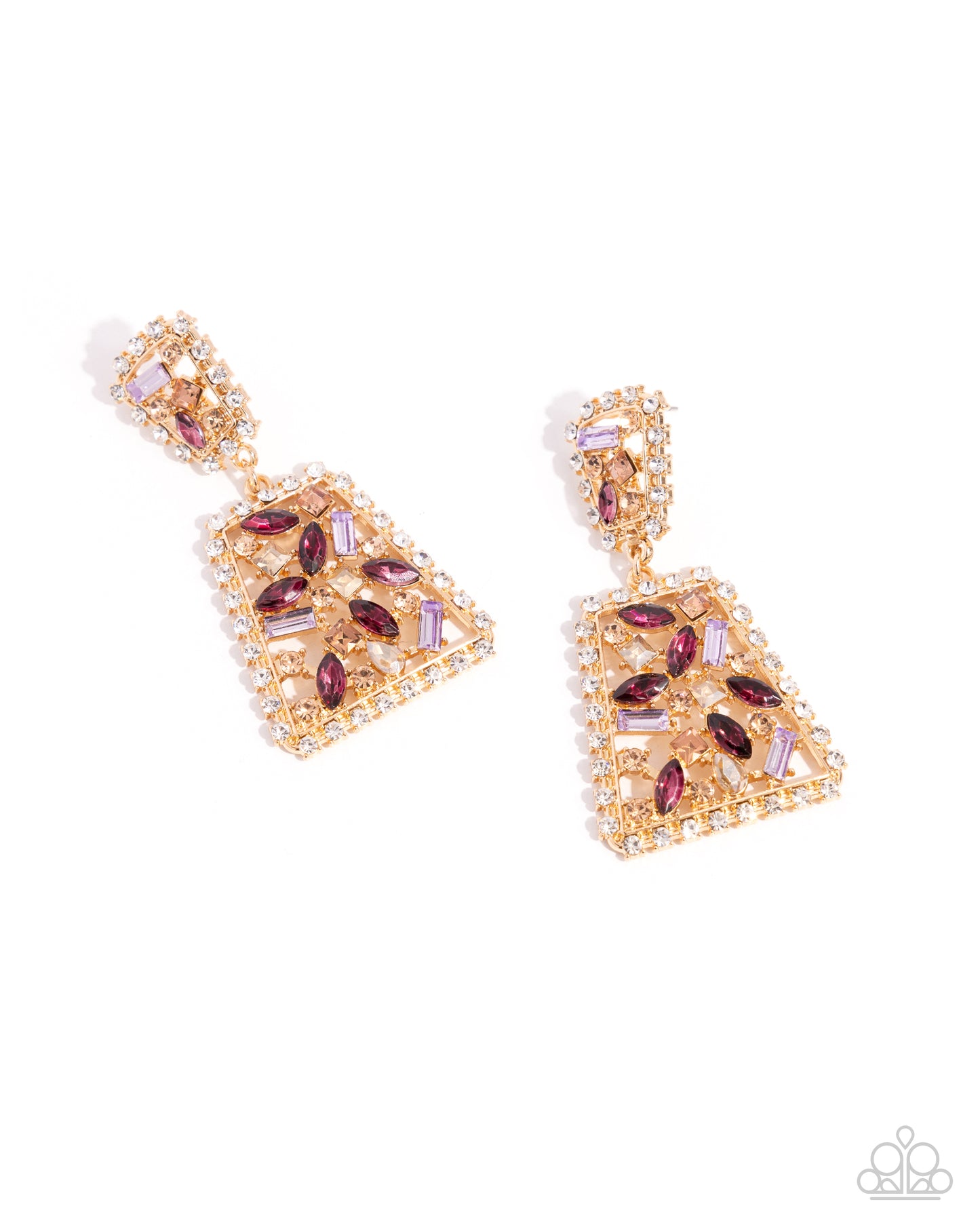 Glistening Gala - Purple - Paparazzi Earrings