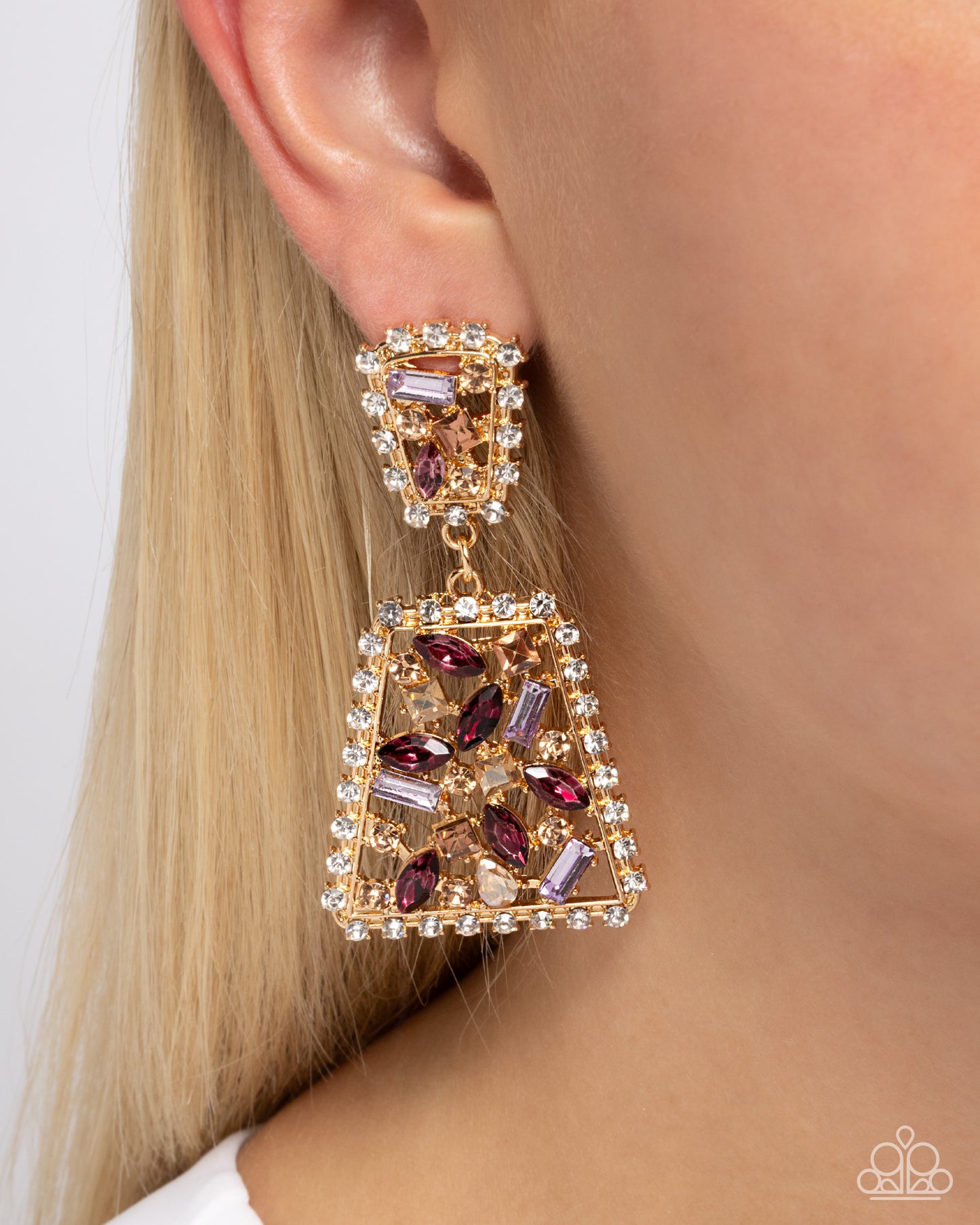 Glistening Gala - Purple - Paparazzi Earrings