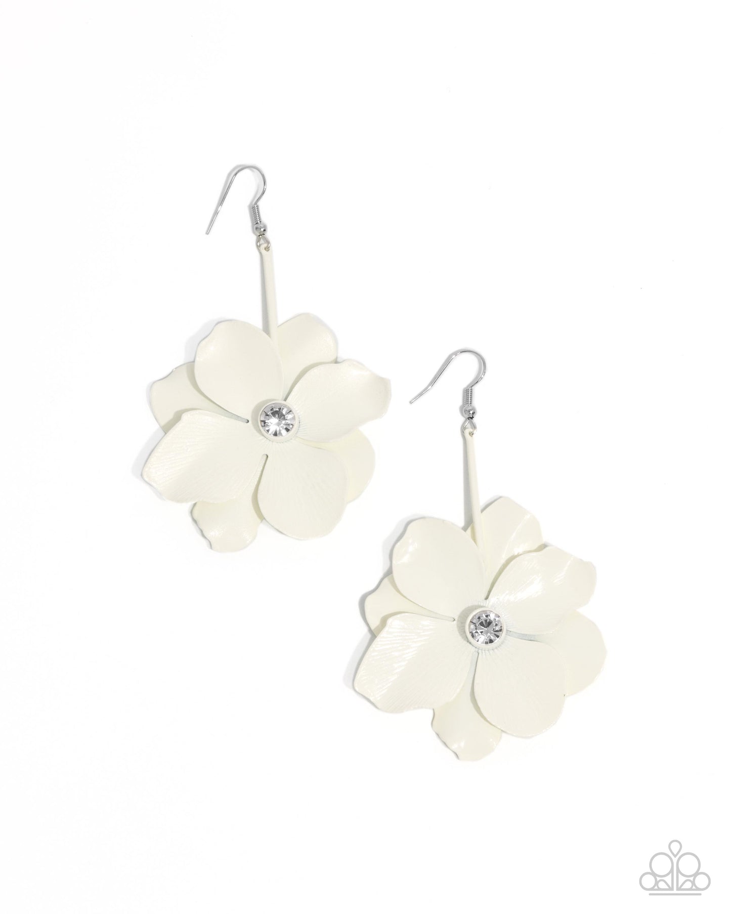 Generous Glisten - White - Paparazzi Earrings