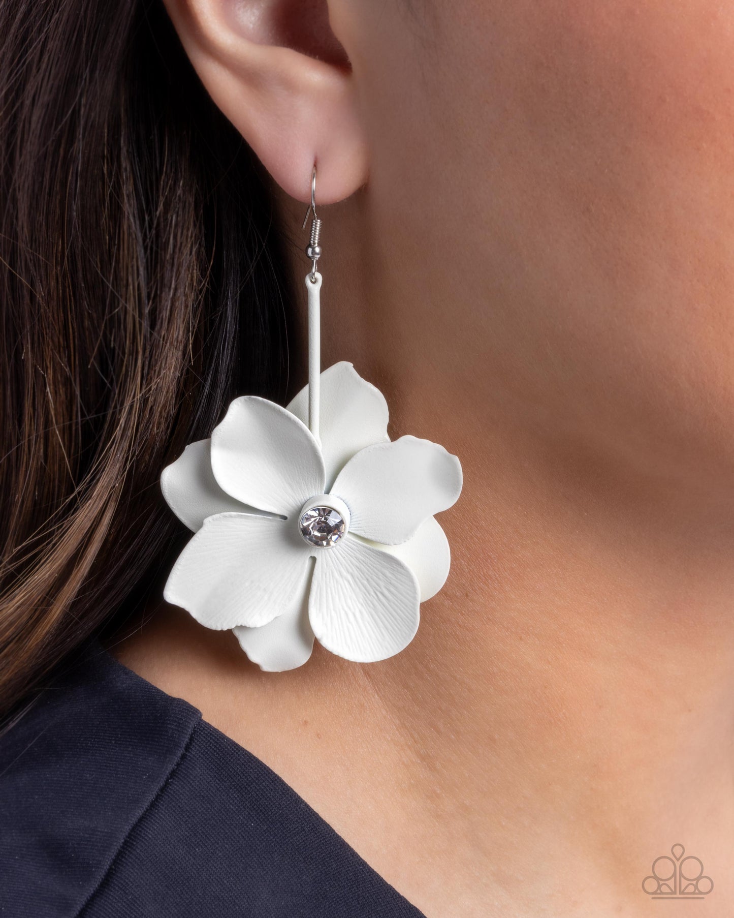 Generous Glisten - White - Paparazzi Earrings