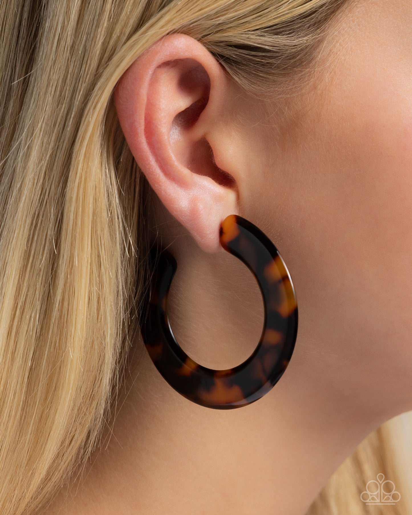 Spotted Scoop - Brown - Paparzzi Earrings