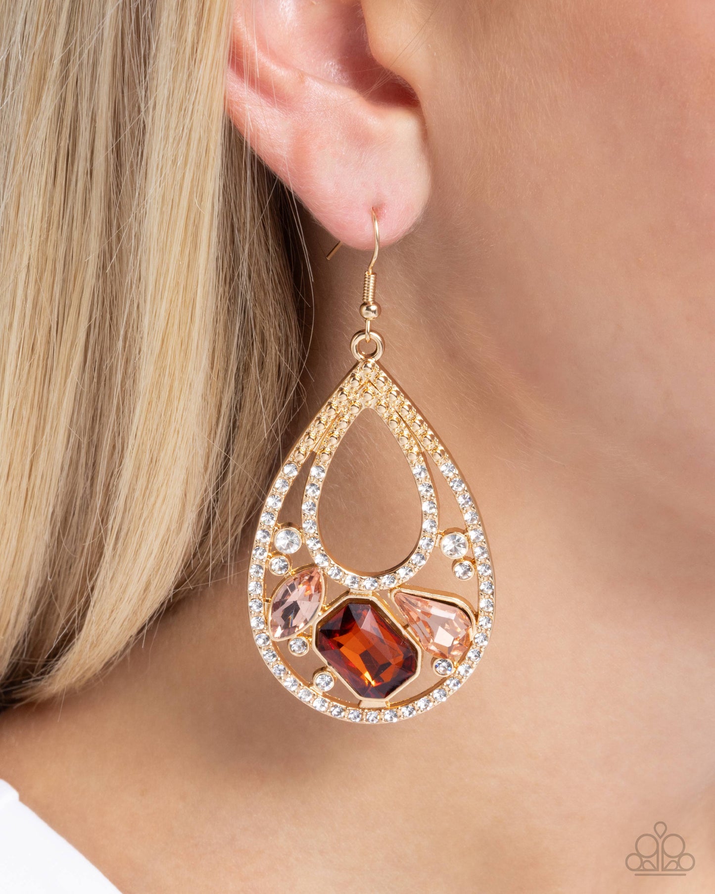 Teardrop Trifecta - Brown - Paparazzi Earrings