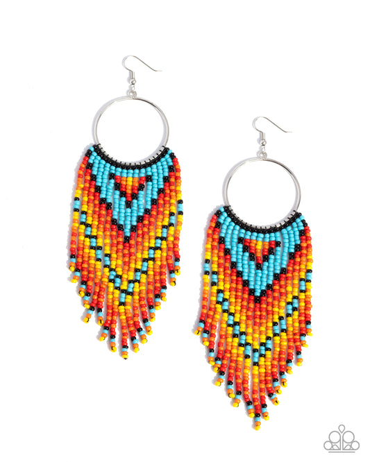 Waving the Banner - Multi - Paparazzi Earrings