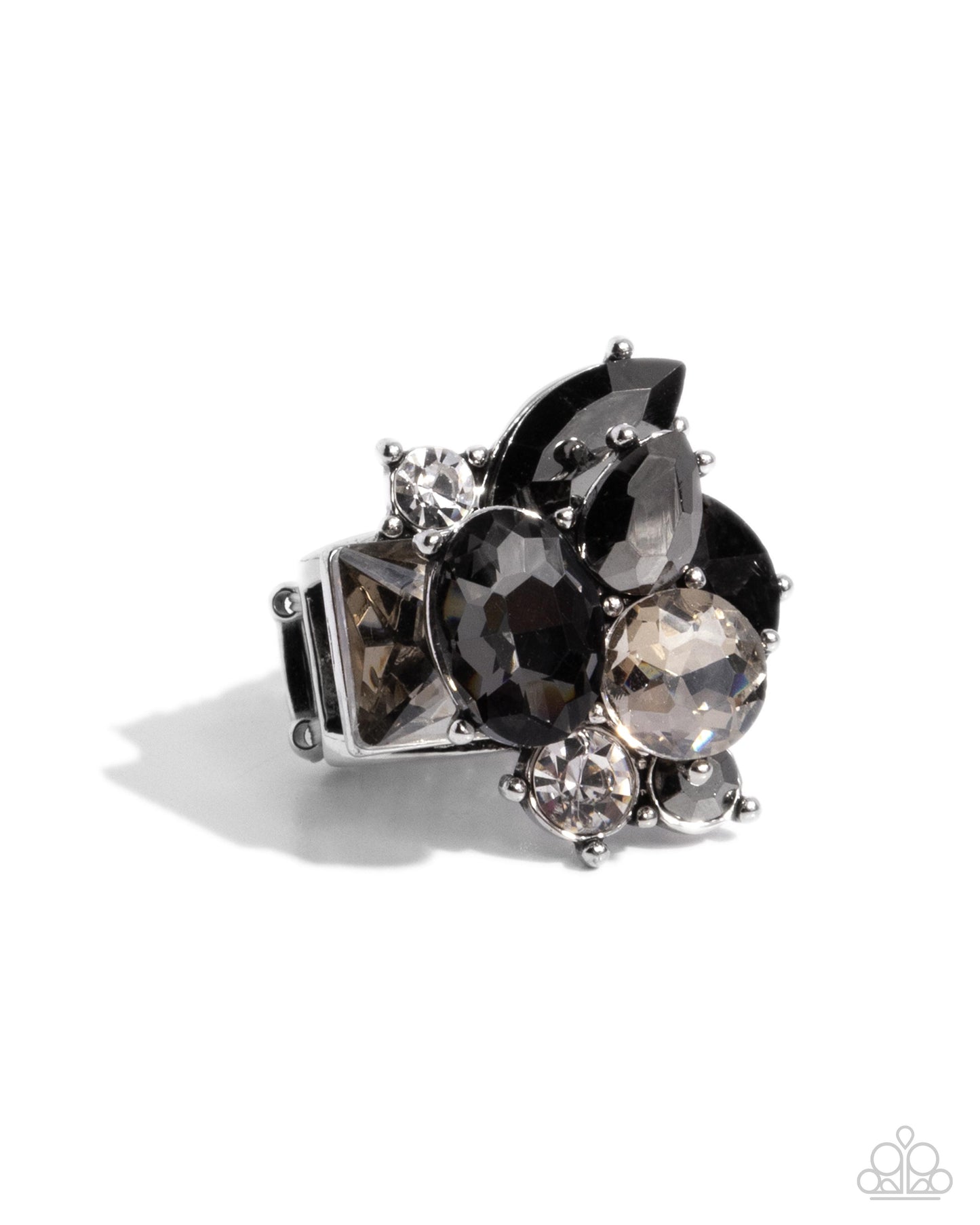 Capricious Cluster - Silver - Paparazzi Ring